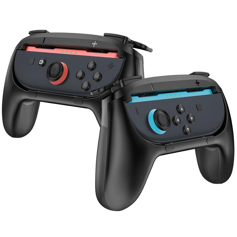 Procase 2 Pack Joy-Con Grips for Nintendo Switch 2 2025 Released, Wear-Resistant Comfort Controller Hand Grip Handles Holder for Joycon -Black - Image 1